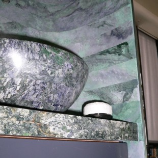 Marbled wall to match basin