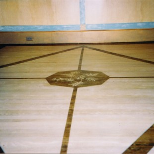 Three color combination wood stain floor