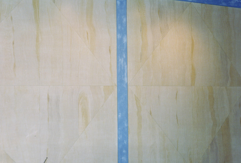 Frank Lloyd Wright inspired faux grained walls
